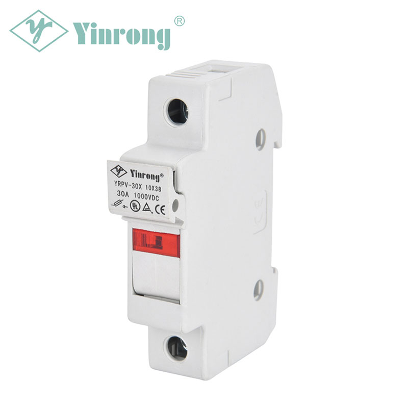 1000VDC 30A 10×38mm aurinkoenergian PV DIN-kiskon sulakepidike merkkivalolla
